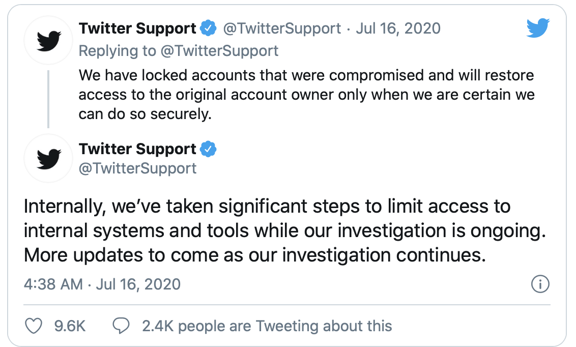 Twitter Support twitter hack